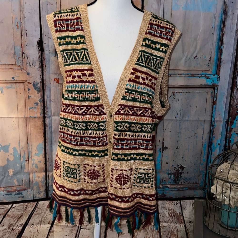 Vintage Napa Valley Petites Women’s M western knit sweater vest